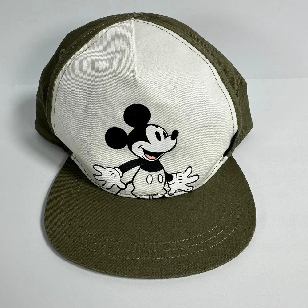 Disney Mickey Mouse H M Kids Baseball Cap Hat‎ Green White Size 2 4T